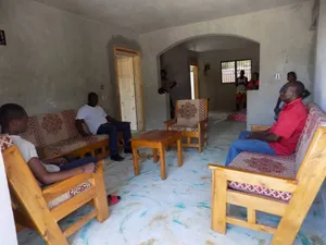 The living-study room