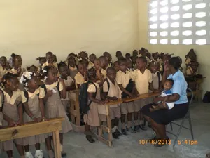 A teacher provides her own daycare
